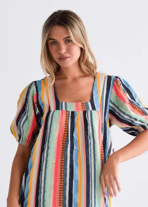 Square Neck Top - Summer Stripe