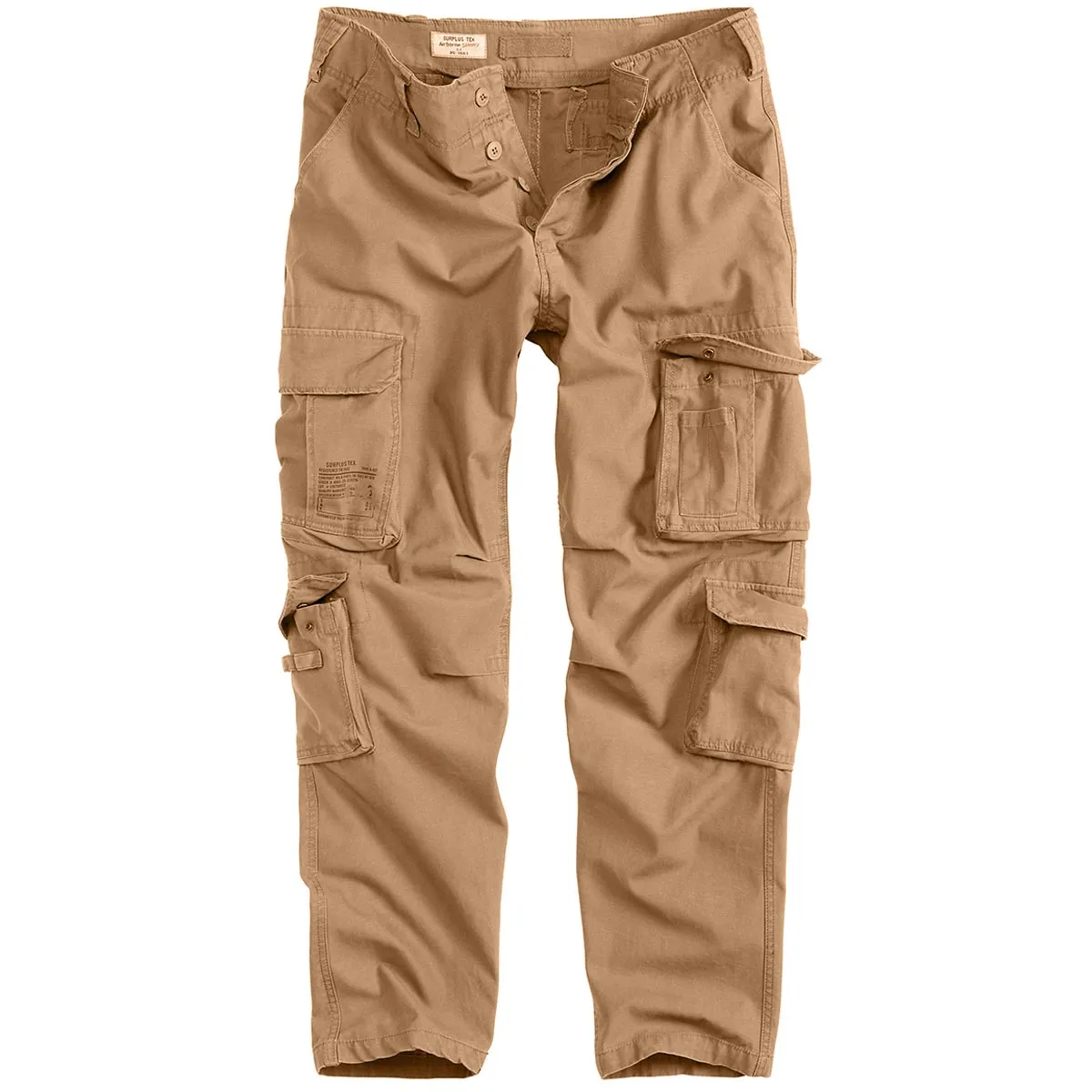 Surplus Airborne Slim Fit Cargo Trousers Beige