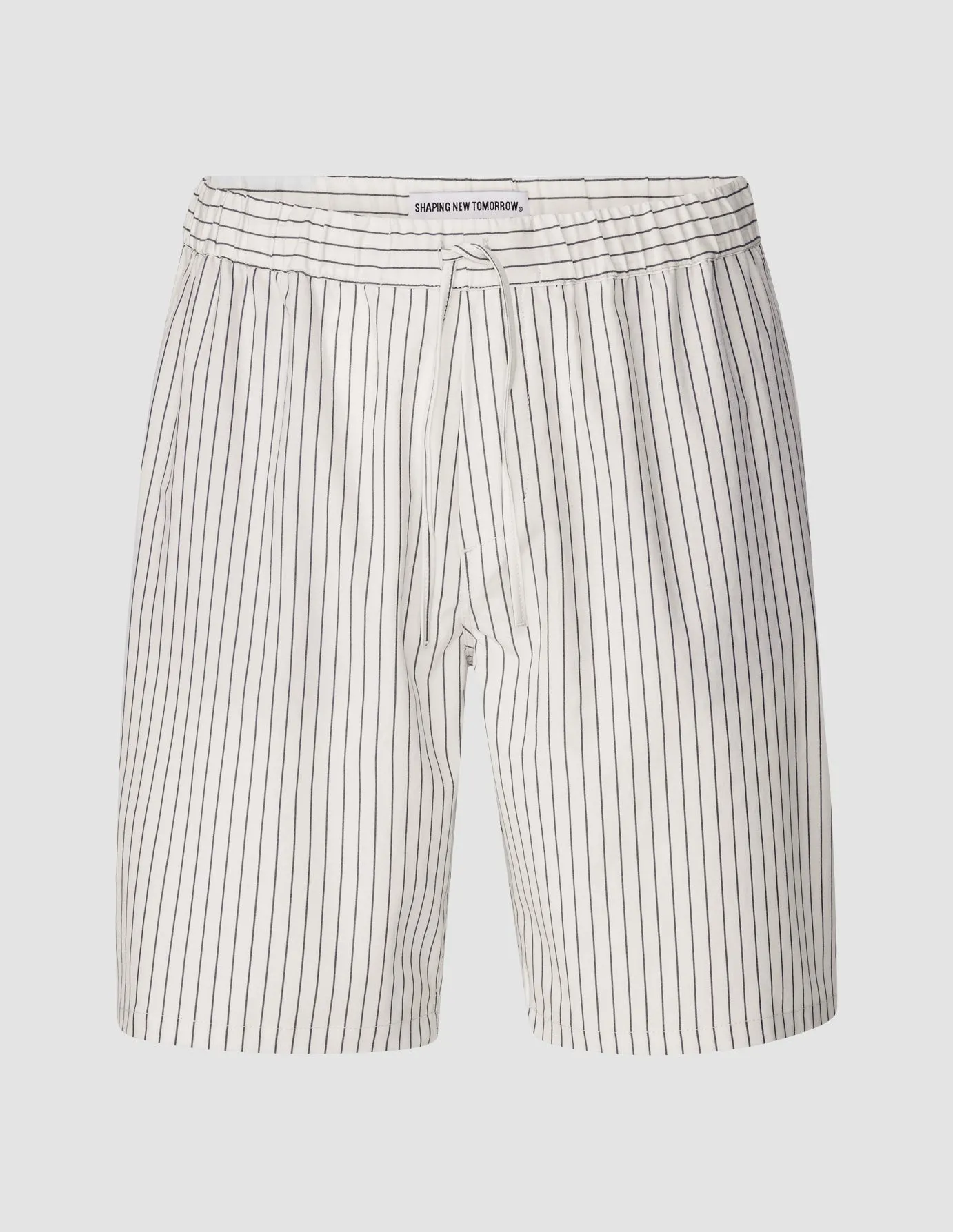 Tech Linen Elastic Shorts Navy Pinstripe