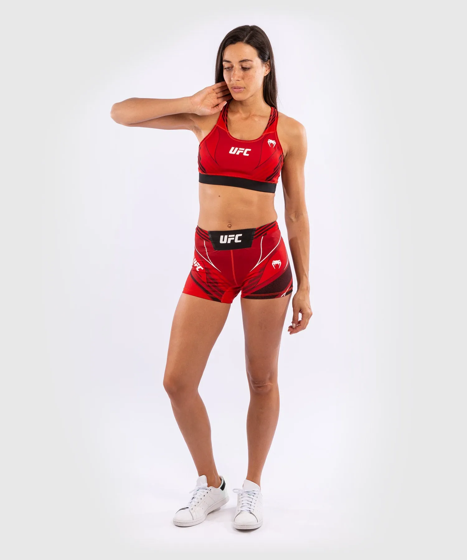 UFC Venum Authentic Fight Night Women's Vale Tudo Shorts - Short Fit - Red