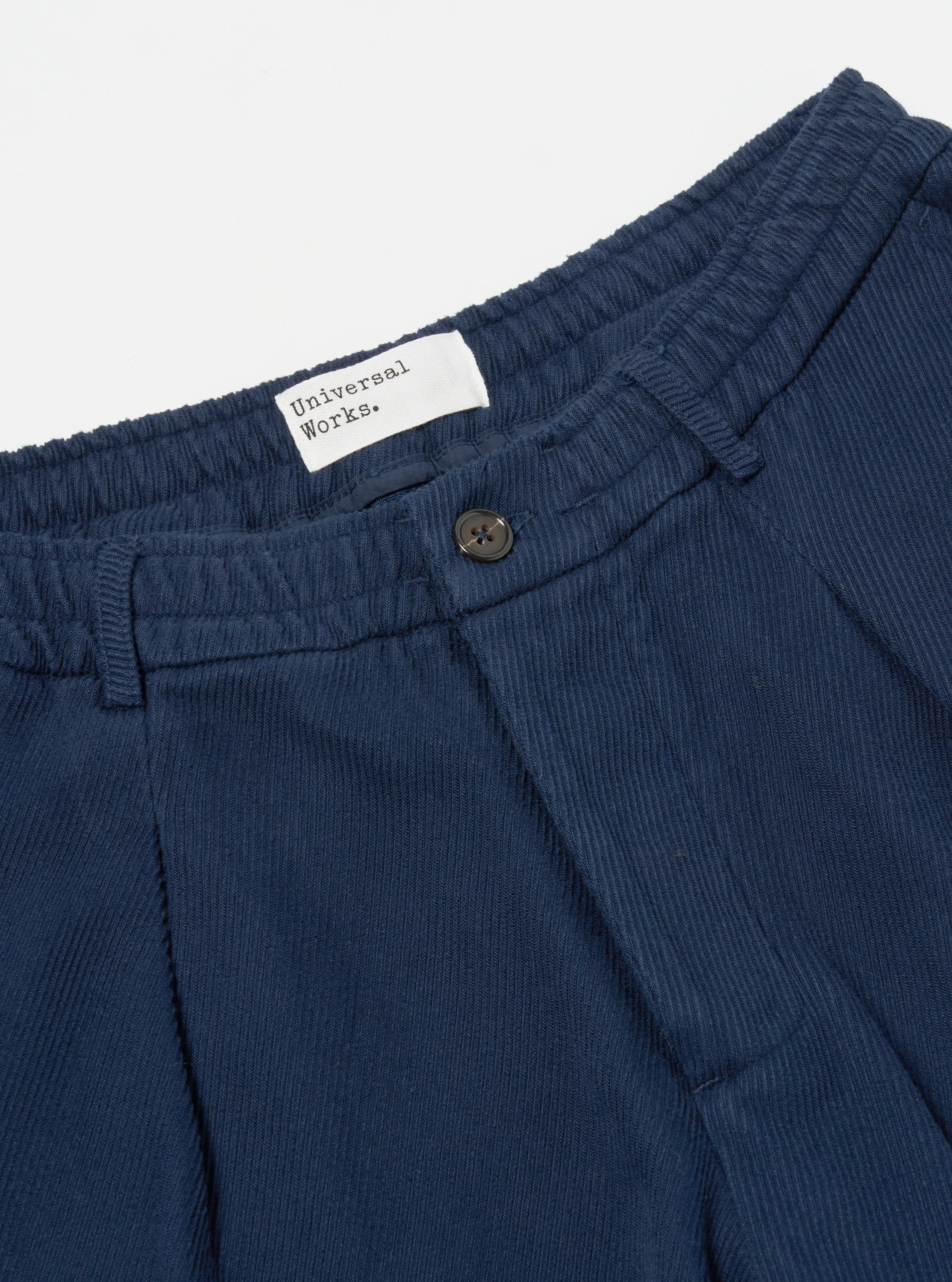 Universal Works Pleated Track Pant in Navy Super Twill