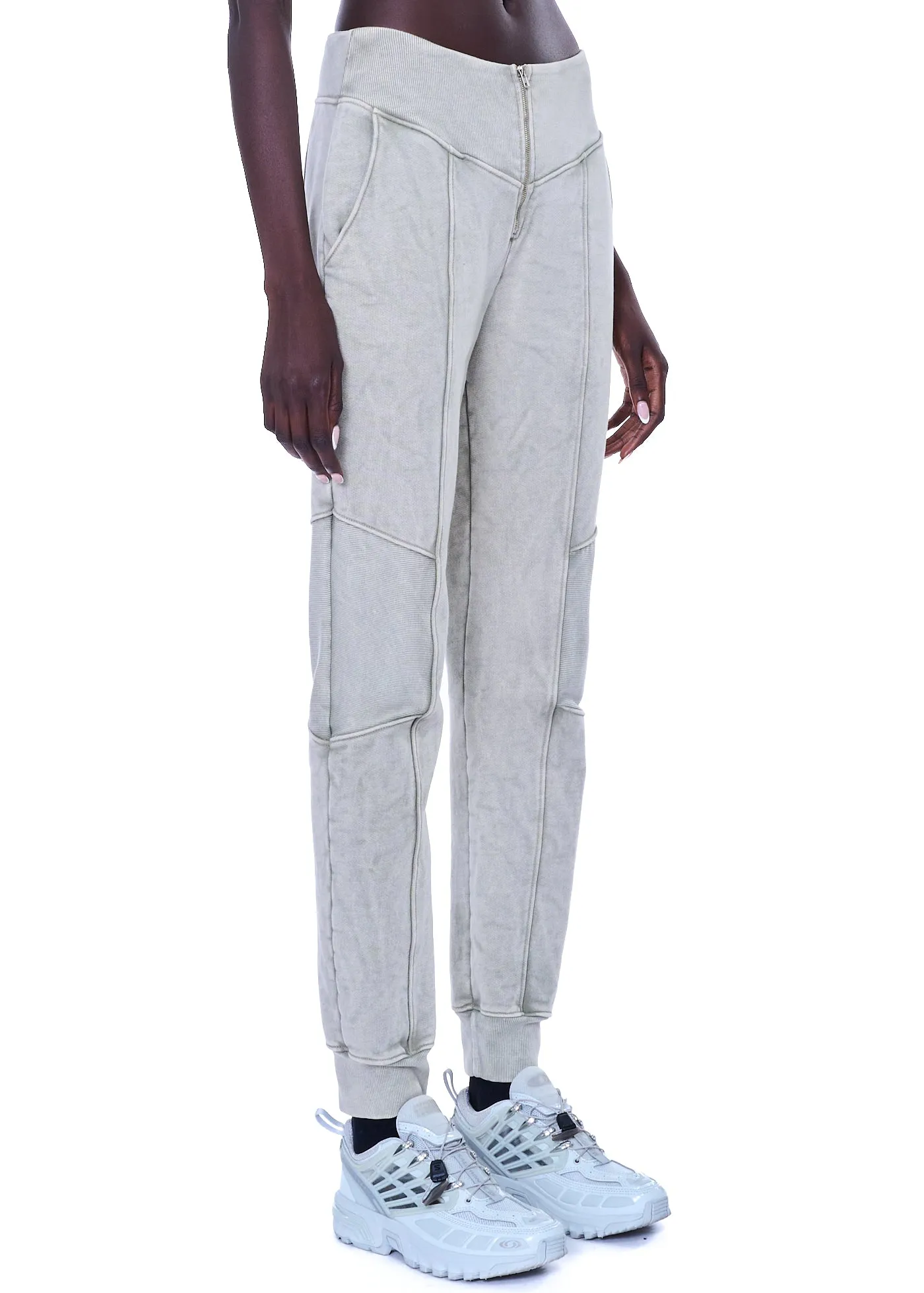 VIAVIA Ribbed Sweat Pant In Washed Silver Sage