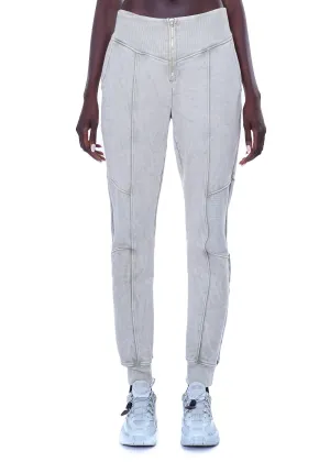 VIAVIA Ribbed Sweat Pant In Washed Silver Sage