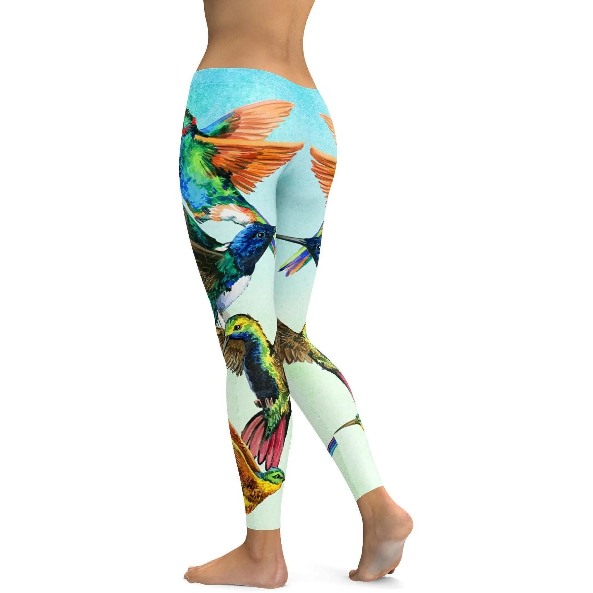 Watercolor Hummingbird Leggings