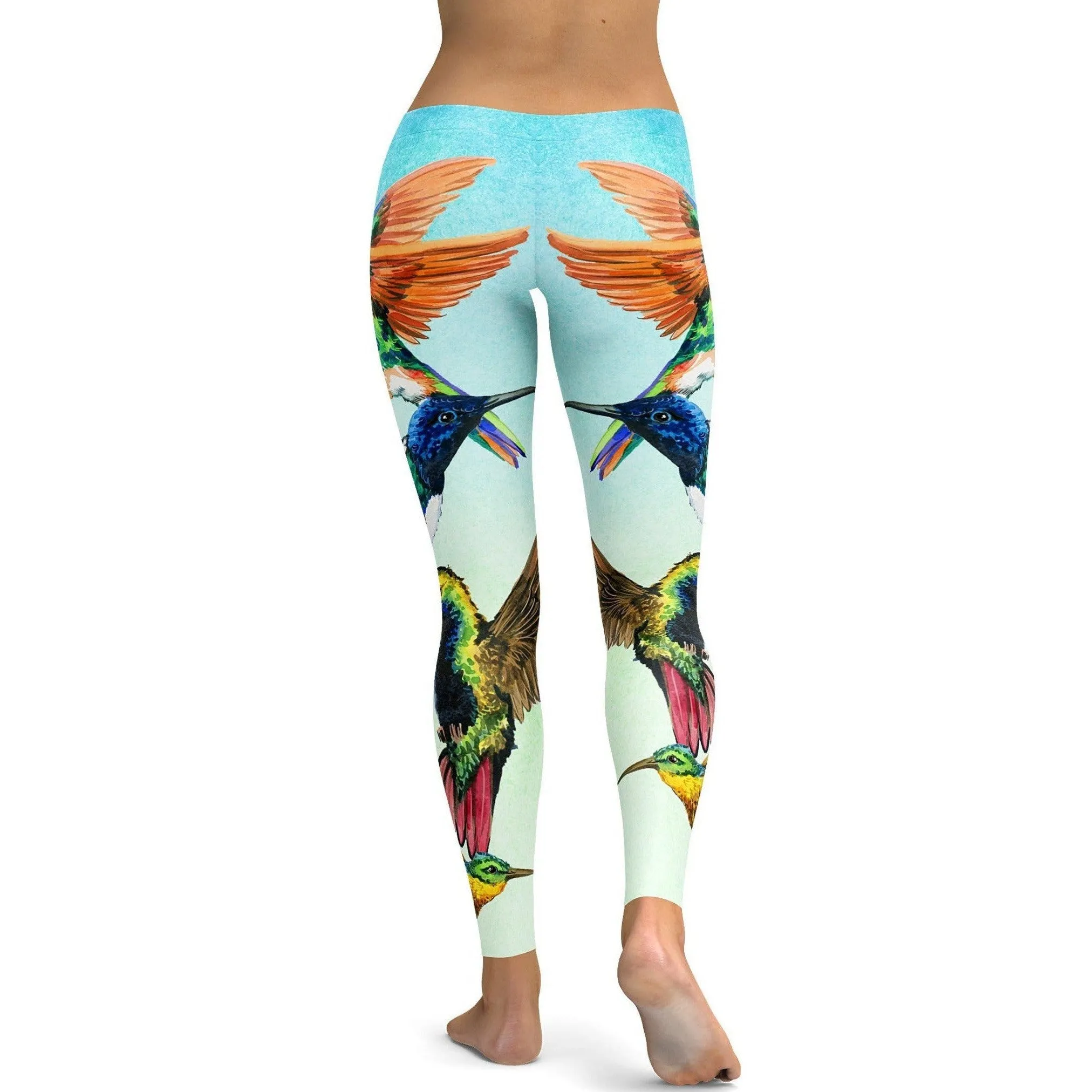 Watercolor Hummingbird Leggings