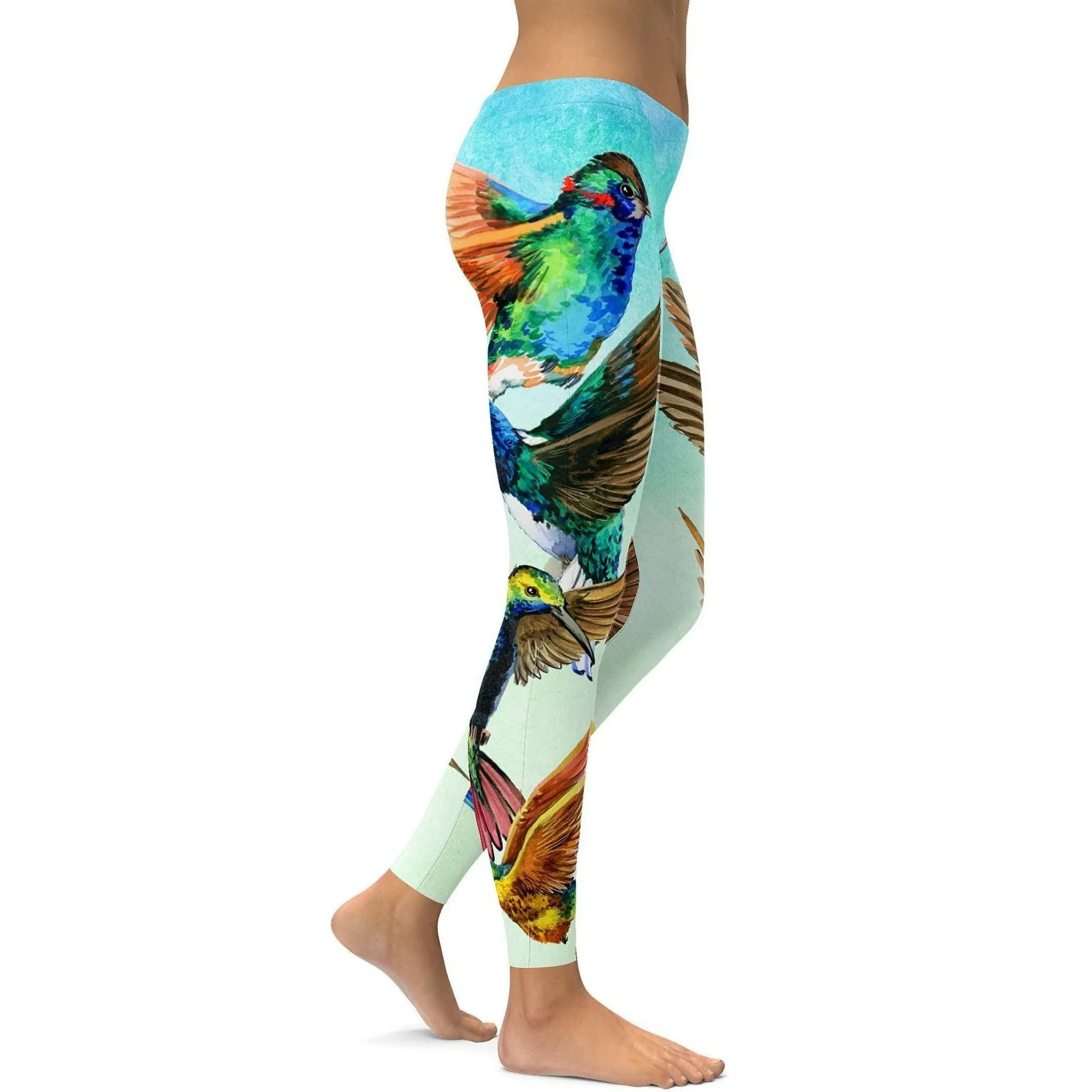 Watercolor Hummingbird Leggings