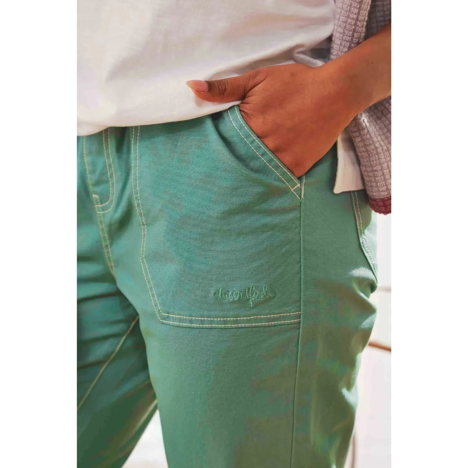 Weird Fish 8 Jade Green Malorri Organic Cotton Trouser