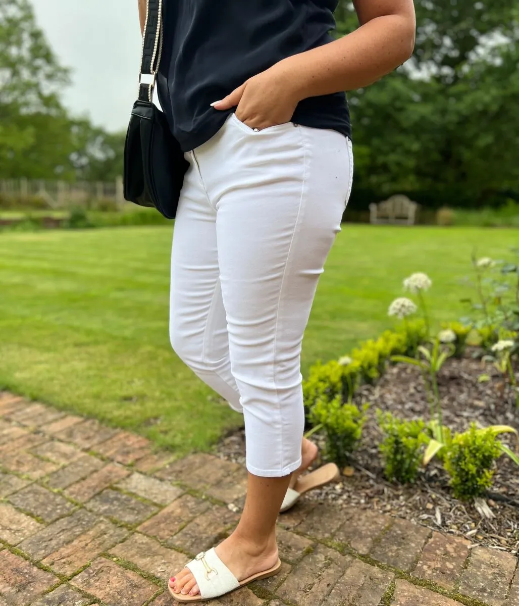 White Sara Crop Jeans