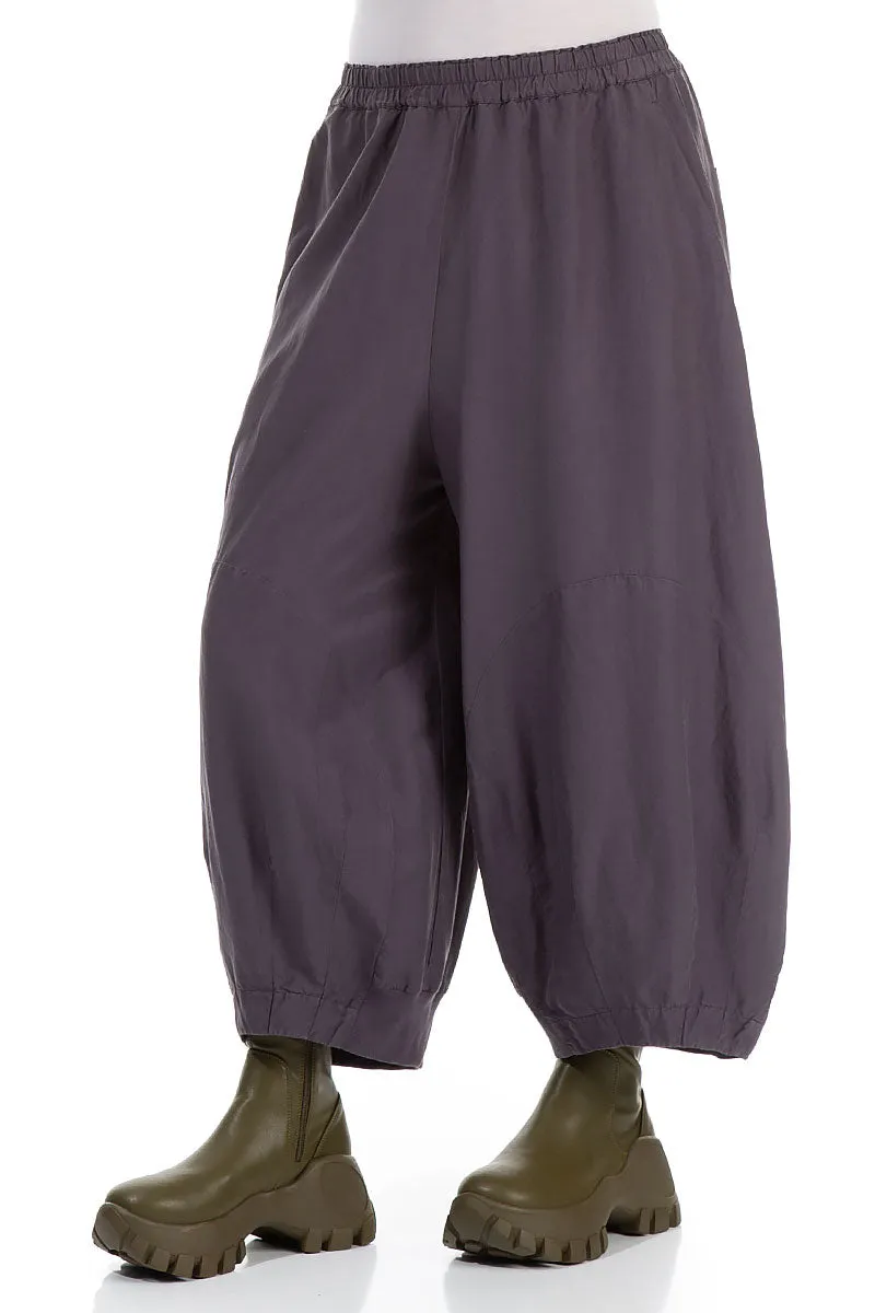 Wide Vintage Violet Silk Cotton Trousers