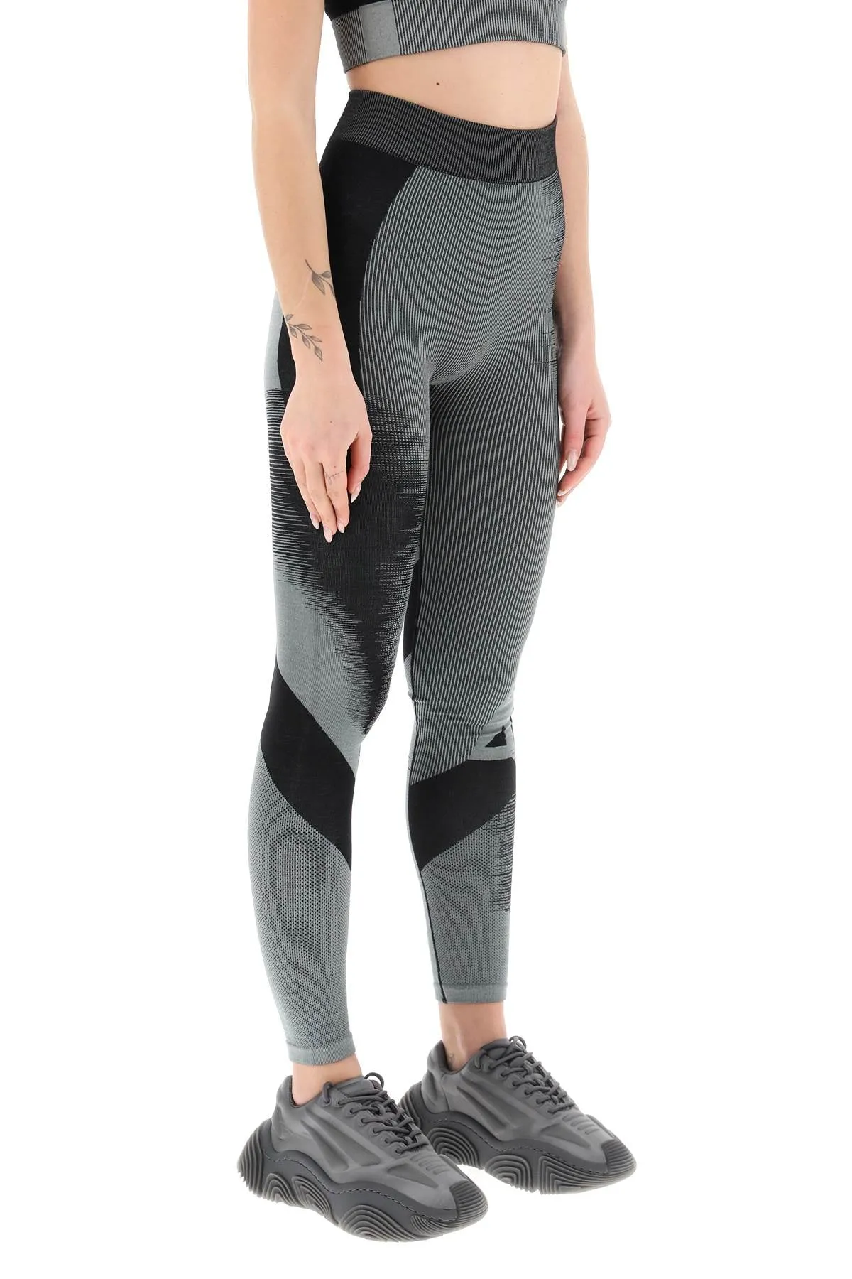 Y-3 two-tone knit leggings